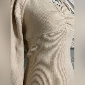 Beige Sweater Dress - Women’s Size Large - Good Condition -Fitted Sweater Dress